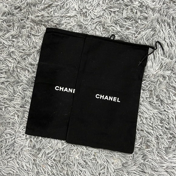 CHANEL Handbags - NEW • Chanel • Set of 2 Drawstring Dust Bags Black White